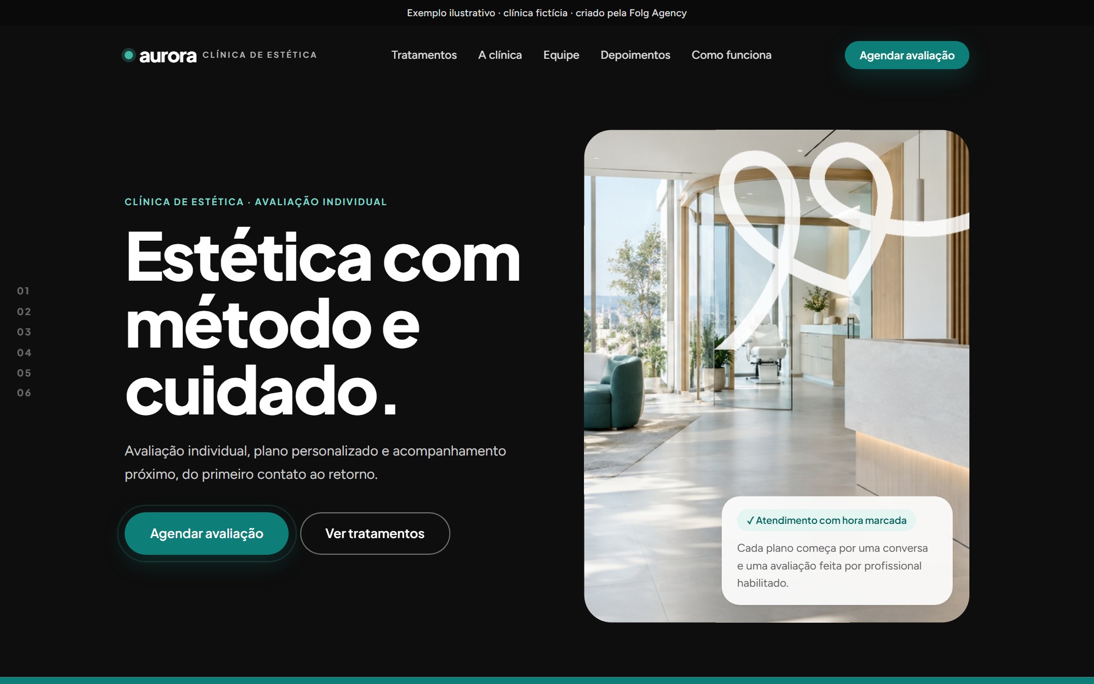Prévia do modelo de site Aurora