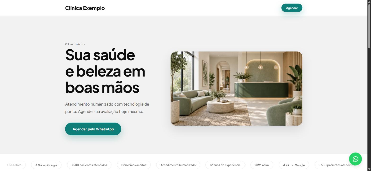 Prévia do modelo de site Clarity